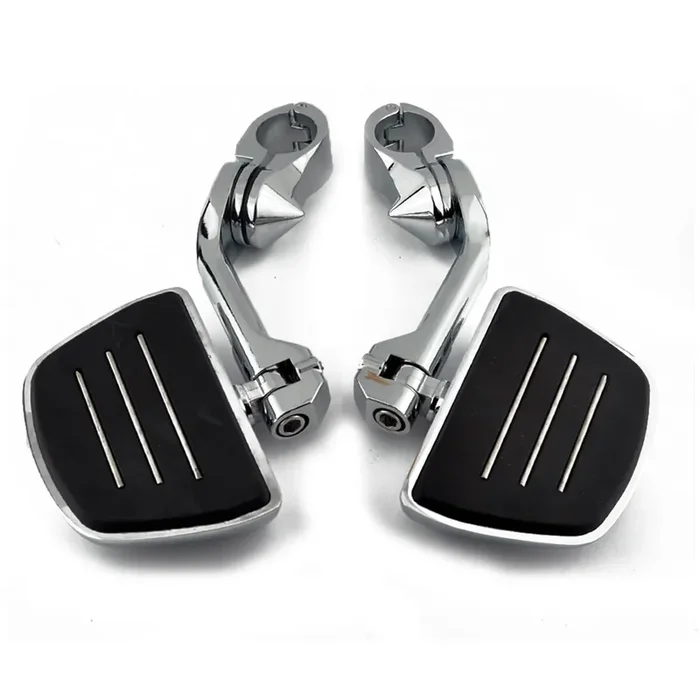 1.25‘ Motorcycle Highway Pegs, Adjustable Bracket Foot Pegs For Motorcycle With 1-1/4‘ Engine Guard/Crash Bar, Motorcycle Foot Pegs Foot Rest Fit For Touring Road King Street Glide