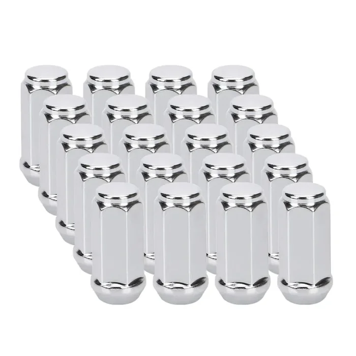 1/2X 20 Chrome Closed End Bulge Acorn Lug Nuts 1.89 Inch Long – Cone Seat – 3/4‘‘ Hex Compatible With Tj Jk Cherokee Liberty Mus