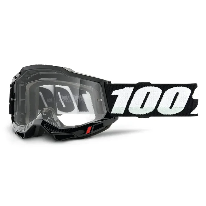 100% Accuri 2 Motocross & Mountain Biking Adult Goggles (Black – Clear Lens)