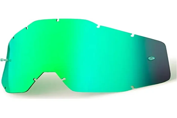 100% Goggle Replacement Lens – Racecraft 1, Accuri 1, Strata 1 Compatible (Anti-Fog-Green Mirror)