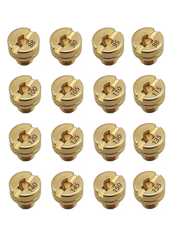 16Pcs Carburetor Jet Kit Main Jets For Mikuni Vm22 Vm24 Vm26 125Cc 150Cc 200Cc 250Cc For Mini Bike Dirt Bike Pit Bike Atv 88 90 95 98 100 105 110 115 120 125 130 135 140 145 150 155