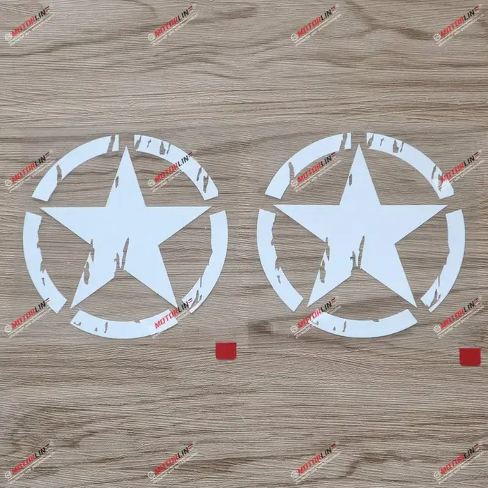 (2) 4‘‘ Army Star Decal Sticker Car Vinyl Fit For Jeep Toyota White Distressed A Sda1