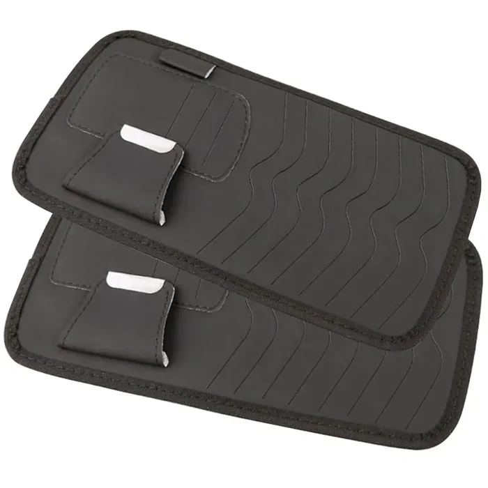 2 Pack Car Sun Visor Interior Accessories Cards, Sunglasses, Pens Storage Holder – Cars With 8 Cd Or Dvd Storage Sleeves, Black