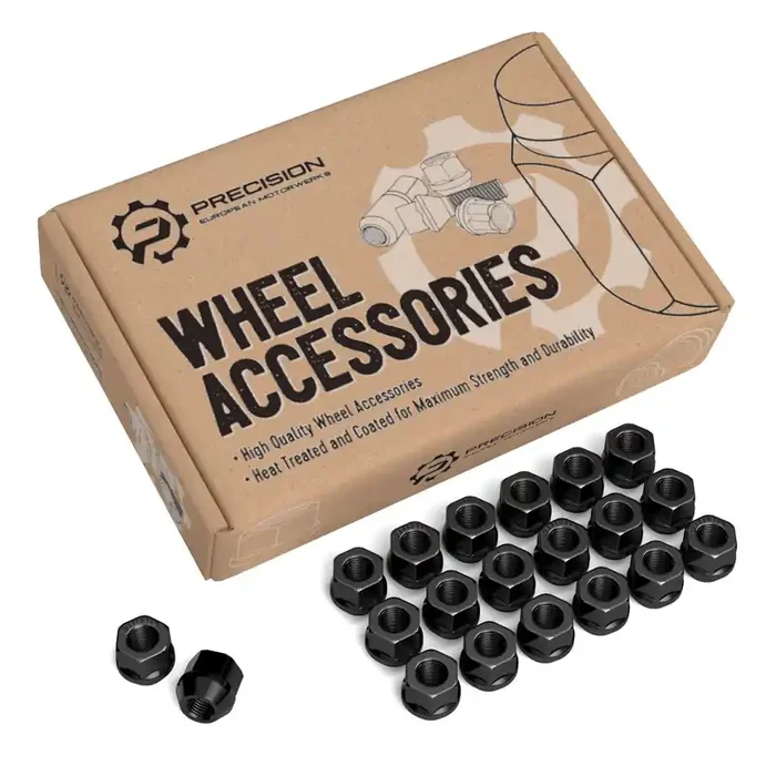 20Pcs Black Open End Lug Nuts – 7/16‘‘X20 Thread Size – 0.81‘‘ Length – Cone Conical Taper Acorn Seat – 19Mm 3/4‘‘ Hex – Compati