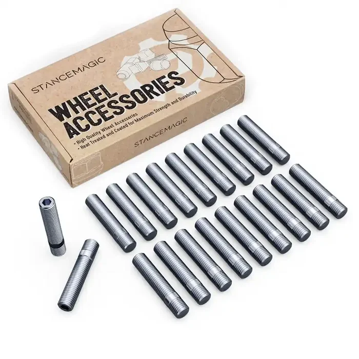 20Pcs Extended Silver Wheel Stud Conversion – 12X1.5 To 12X1.5, 60Mm Total Length, 44Mm Shank Length – Compatible With Bmw 1 3 5 Series (Ensure Vehicle Uses 12X1.5 Bolts) Screw Adapter