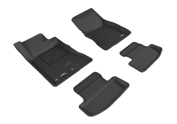 3D Maxpider Custom Fit Kagu Floor Mat (2 Eyelets, Black) Compatible With Ford Mustang 2015-2025 – Full Set