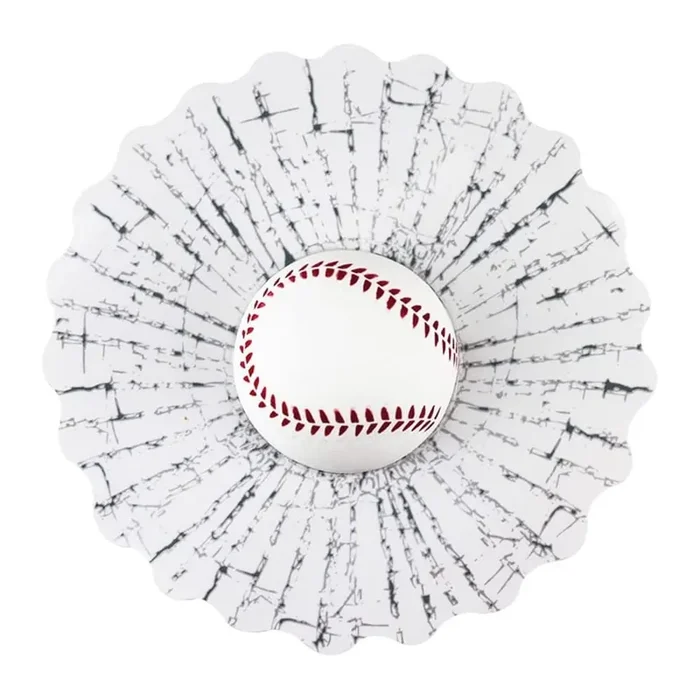 3D Prank Tricky Broken Glass Sticker Car Window Ball Hits Self Adhesive Funny Car Stickers (Baseball)
