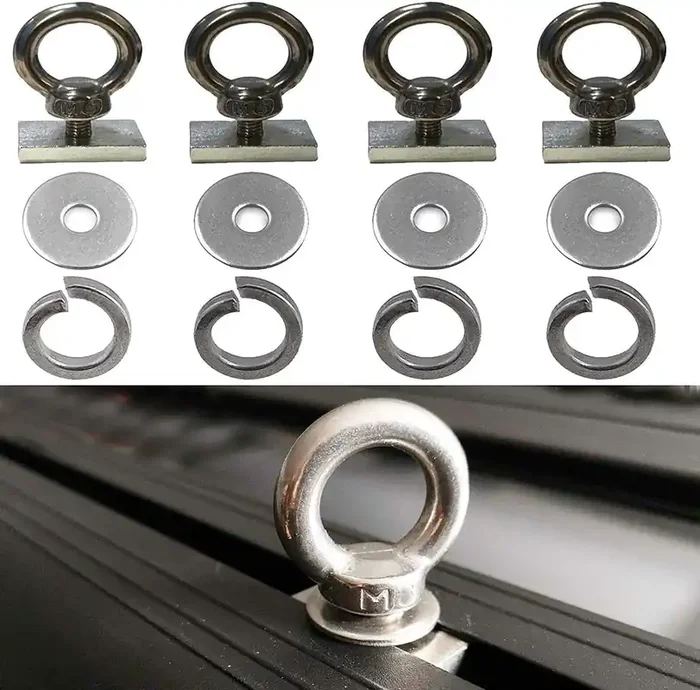 4 Pack Heavy-Duty Stainless Steel Eye Bolt Tie Down Anchor Kit For Roof Rack. Also Can Be Used For Fix The 4Wd Awning And Other