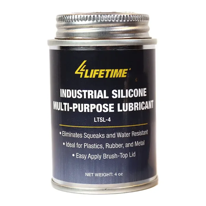 4Lifetimelines Multipurpose Automotive Silicone Lubricant For Rubber, Metal, Glass, And Plastic Surfaces, Brush Top Can – 4 Oz, Heat And Moisture Resistant, Automotive Silicone Lubricant