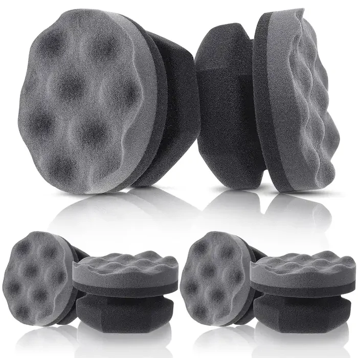 6 Pieces Tire Hex Grip Dressing Applicator Washable Tire Shine Applicator Dressing Pad Car Detailing Foam Sponge Reusable Tire C