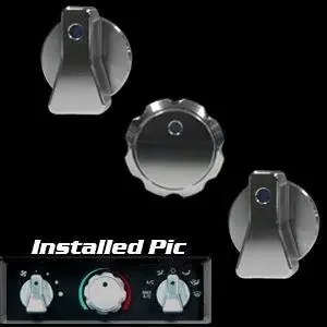 99-04 Mustang Billet Reg. Style AC Knob Set w/ Climate Control Polished Green