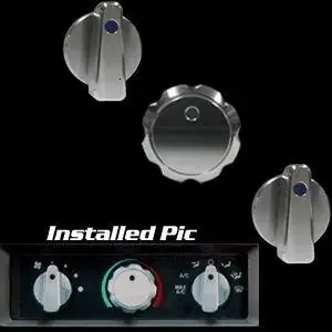 99-04 Mustang Billet Style AC Knob Set w/ Climate Control Satin Green