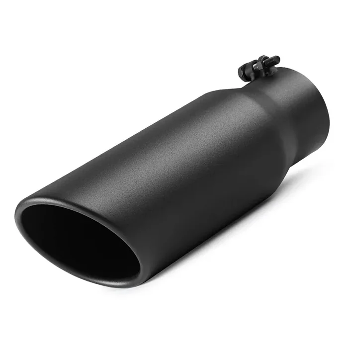 A-Karck Exhaust Tip 3 Inch Inlet, 3‘‘ Inlet 4‘‘ Outlet 12‘‘ Long Black Coated Finish Muffler Tip For Truck Tailpipe, Stainless S