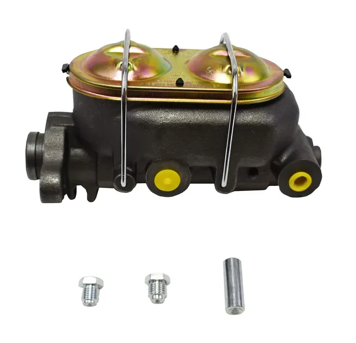 A-Team Performance – 4-Port Cast Iron Corvette Style Master Cylinder Disc/Drum Disc/Disc 9/16‘ And 1/2‘ Ports – Compatible With Gm Chevy Chevrolet