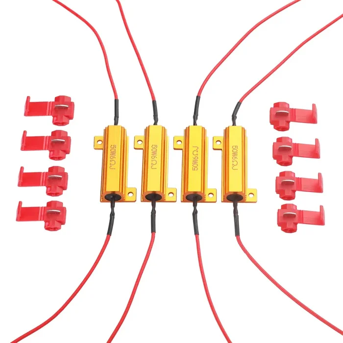 Aaron 4Pcs 50W 6Ohm Load Resistors – Fix Led Bulb Fast Hyper Flash Turn Signal Blink Error Code (Resistors Get Very Hot During Working)