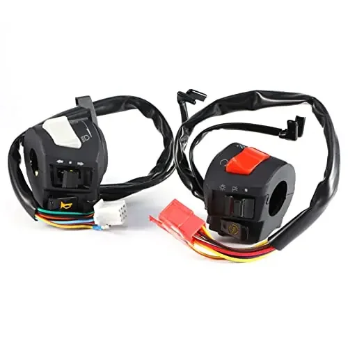 Acouto Motorcycle Handlebar Control Switch 7/8‘‘ Left & Right Side Handlebar Horn Turn Light Control Headlight On/Off Engine Sto