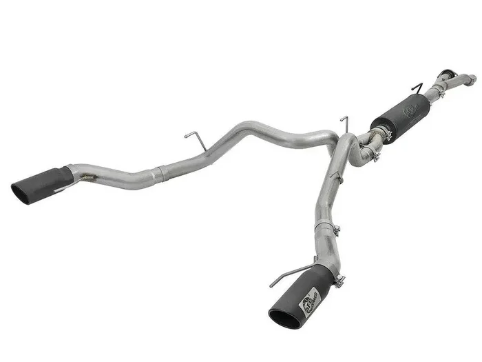 AFE 49-33094-B 2017+ Raptor MACH Force-Xp 3” to Dual 3 1/2” 304 Stainless Steel Cat-Back Exhaust System w/ Black Tips