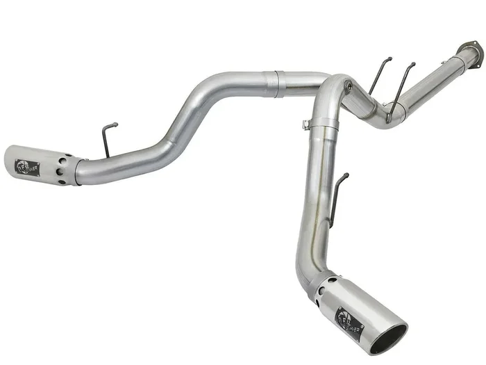 AFE ATLAS 4 IN Aluminized Steel DPF-Back Exhaust System w/Polished Tip (2017-2021 F-250 Super Duty, F-350 Super Duty) – 49-03092-P