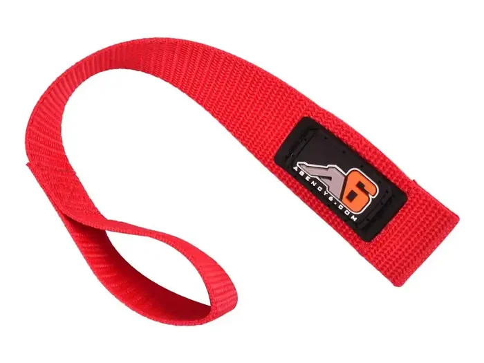 Agency 6 Winch Hook Pull Strap – Red – 1.5 Inch Wide – Heavy Duty – Made In The U.S.A
