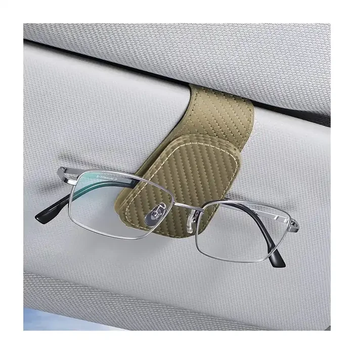 Aicel Sunglasses Holders For Car Sun Visor, Leather Eyeglasses Hanger Mounter, Magnetic Glasses Holder And Ticket Card Clip, Aut