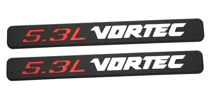 Aimoll 2Pcs 5.3L Vortec Hood Emblems Replacement For Z71 Gmc Engine Badge Silverado Chrome (Black White)