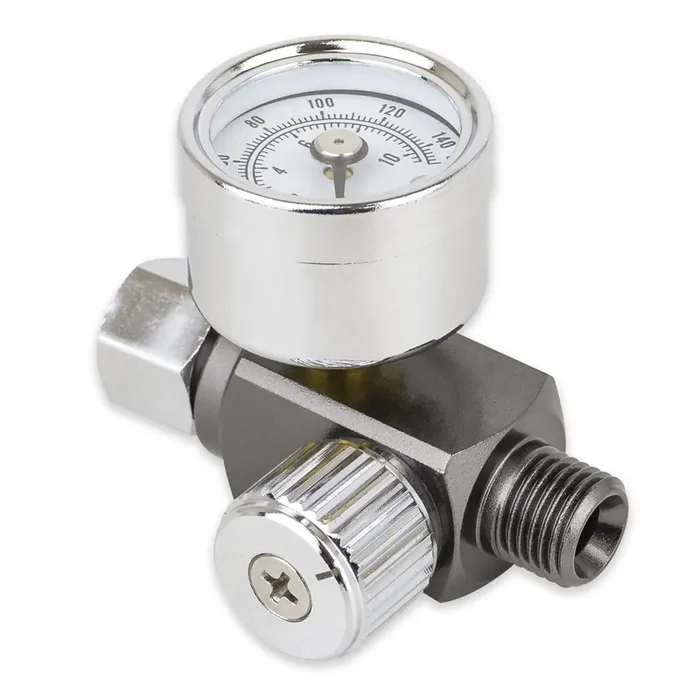 Air Adjusting Regulator Valve With Pressure Gauge For Spray Guns And Air Tools (1/4 Nps) (Analog Pressure Gauge)
