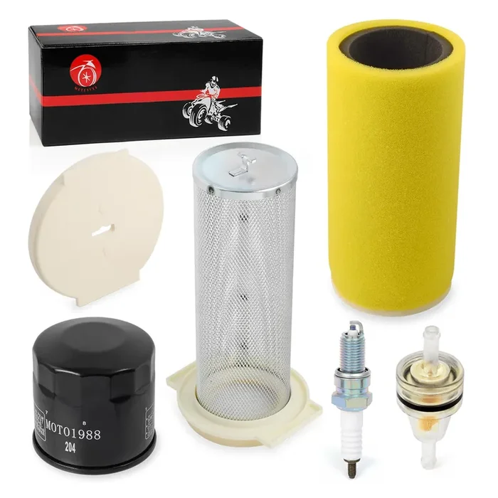 Air Filter Kit Guide & End Cap Fuel Oil Filter Spark Plug For Yamaha Kodiak 400 Yfm400 2Wd 4Wd 2000 2001 2002