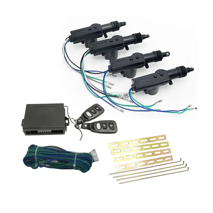 Aiuphing Power Door Lock Kit, Universal Keyless Entry Car Kit, Remote Door Lock Kit With Trunk Release Button + 4Pcs Door Lock Actuator