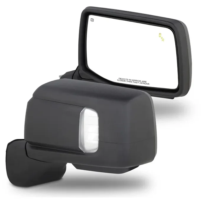 Akkon – Fits 2019-2022 Gmc Sierra 1500 Power Glass Heated Manual Folding Towing Black Mirror Pair W/Temerature Sensor