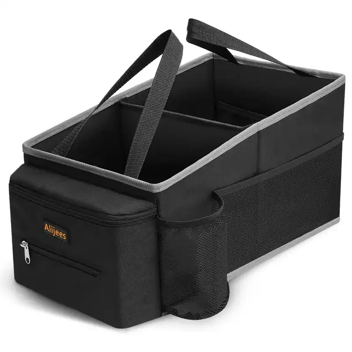 Alijees Car Seat Organizer – Backseat Car Organizer With Cup Holders, Car Storage Organization For Front Back Passenger Seat, Ro