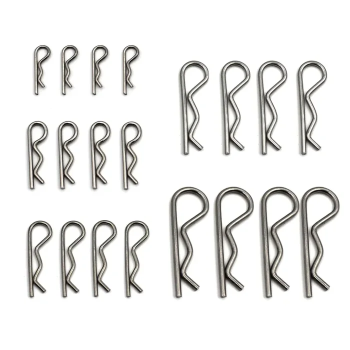 Alloygold 20 Pcs 5 Sizes Stainless Steel Cotter Pins R Clips Retaining Pins Hitch Pin Hair Pin Assortment Spring Clip Retainer P