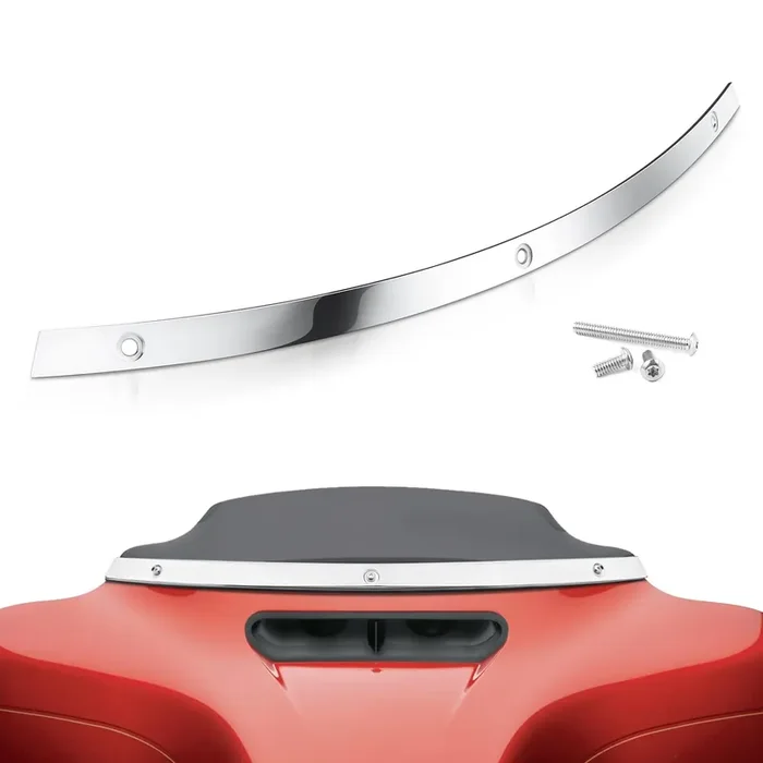 Amazicha Polished Windshield Trim Chrome Windscreen Trim Compatible For Harley Davidson Touring Street Glide Electra Glide Ultra Limited Tri Glide 2014-2024