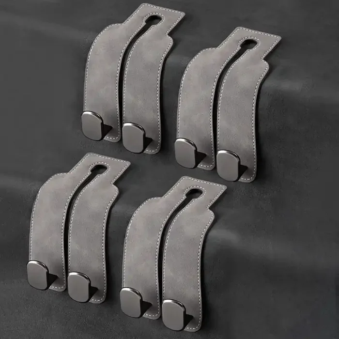 Amelity Car Back Seat Headrest Hooks, Car Hooks For Purses And Bags Cute, Purses Holder For Car, Car Seat Back Double Hooks (Gre