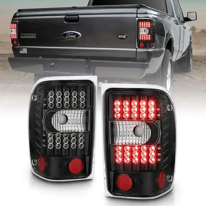 Amerilite Black Led Replacement Brake Tail Lights For 2001-2011 Ford Ranger – Passenger And Driver Side