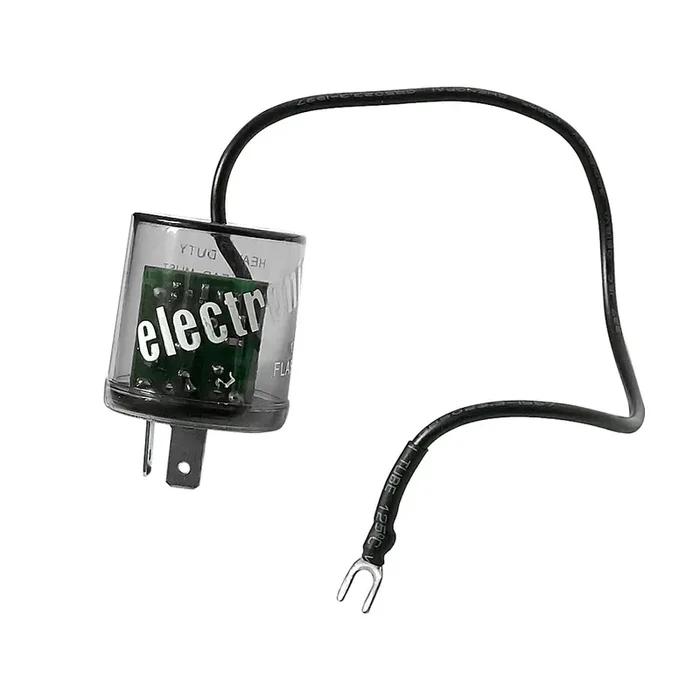 Amfrne 2 Pin Led Flasher, Led Compatible, Fix Turn Signal & Hazard Warn Hyper Flash Flasher, 2 Prong Heavy Duty 12V Led Flasher Relay With Ground Wire, No Load Flasher(Works Without Resistors)