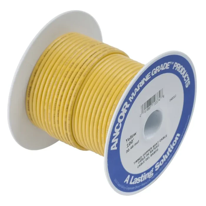 Ancor 101025 Tinned Copper Wire, 18 Awg (0.8Mm2), Yellow – 250Ft