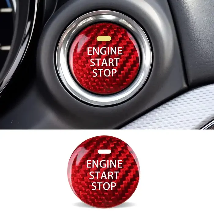 Anfokas Compatible With Mazda 3 6 Cx-3 Cx-5 Cx-9 Mx-5 Miata Accessories Real Carbon Fiber Sporty Car Keyless Engine Start Stop P