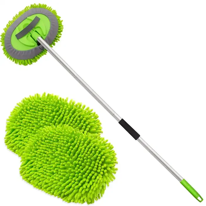 Anngrowy 62‘‘ Microfiber Car Wash Brush Mop Kit Mitt Sponge With Long Handle Car Cleaning Supplies Kit Duster Washing Car Tools