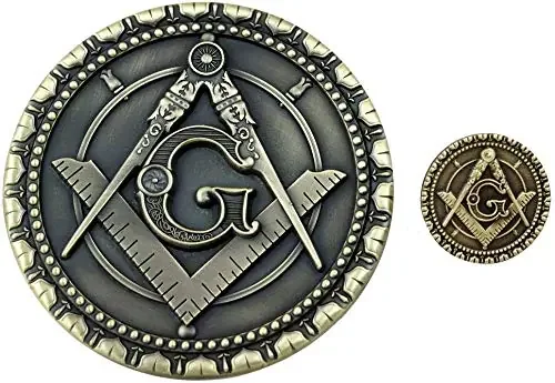 Antique Brass Auto Emblem Lapel Pin Masonic Combo Pack