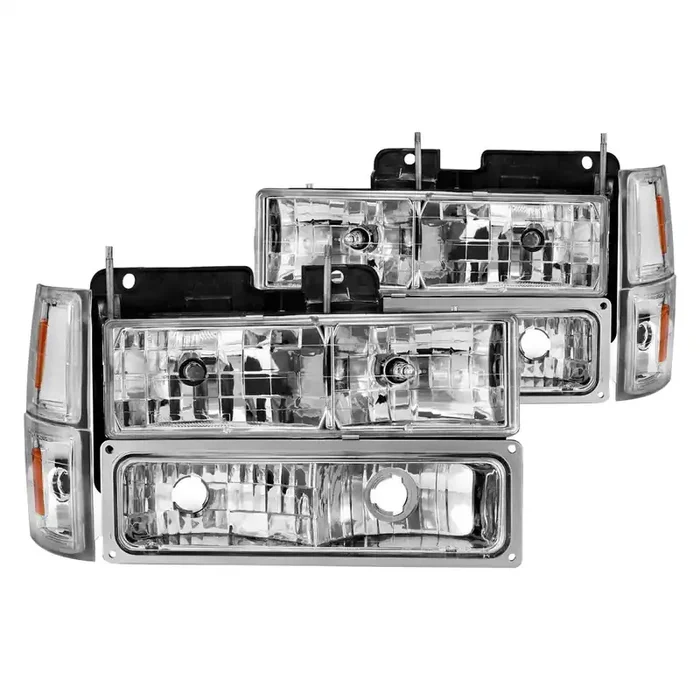 Anzo Usa – 88-98 Chevrolet C1500 Crystal Headlights Chrome W/Signal And Side Marker Lights (111506)