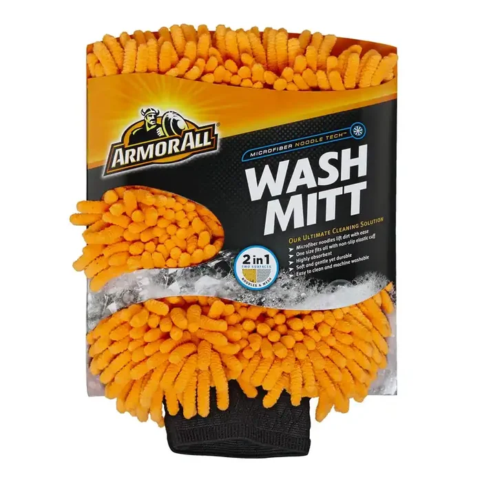Armor All Microfiber Car Wash Mitt By Armor All, Noodle Tech Car Wash Glove For Clean Cars, Trucks, Motorcycles, 1 Each
