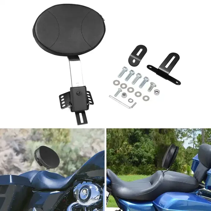 Aufer Adjustable Plug-In Driver Rider Backrest Custom Made Compatible With For 1997-2024 Touring Road King Street Glide Road Glide Electra Glide Models Driver Backrest