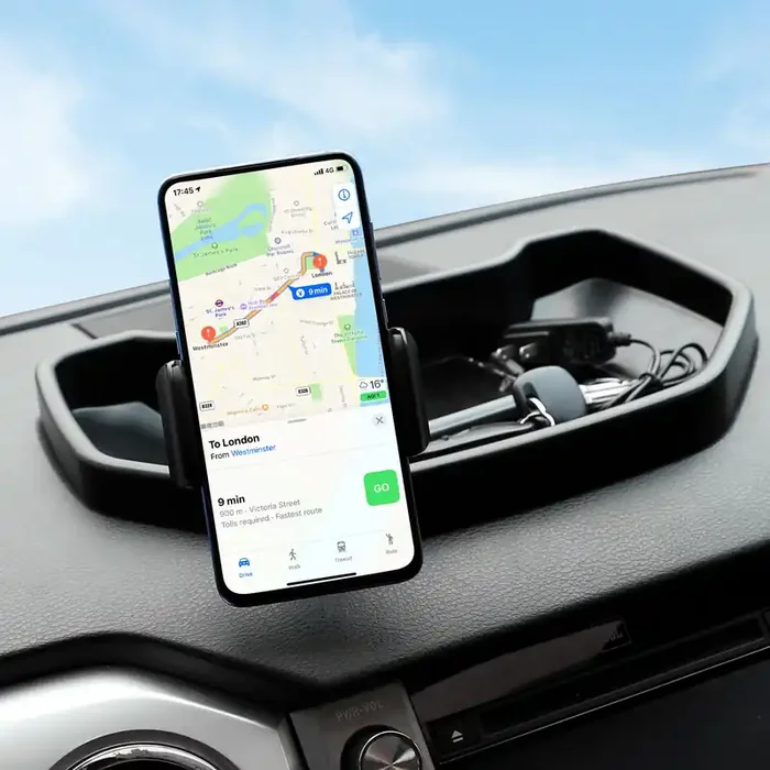 Aunginsy Dashboard Storage Box Organizer Holder Tray Fit Toyot@A Tundra 2007-2021 Car Center Console Dash Tray Storage Box Dashboard Storage Box Organizer Abs Interior Accessories, With Phone Holder-A