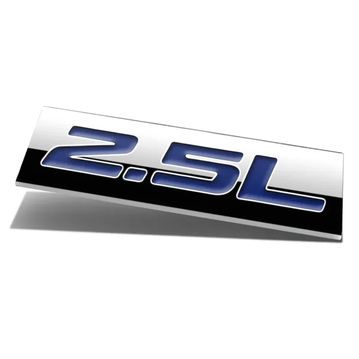Auto Dynasty Chrome Finish Metal Emblem 2.5L Badge (Blue Letter)