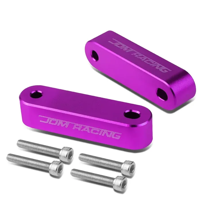 Auto Dynasty Compatible With Civic/Crx/Integra 7/8‘ Jdm Anodized Billet Aluminum Hood Spacer Riser Kit + Bolds – A Pair (Purple)