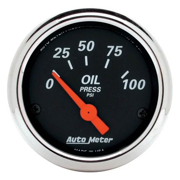 Auto Meter 1426 Designer Black Oil Pressure Gauge,2.3125 In.
