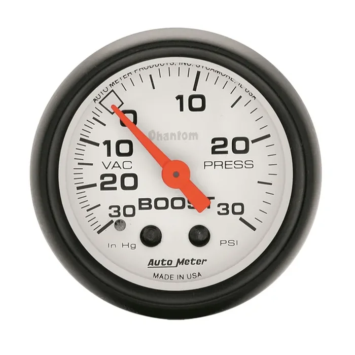 Auto Meter 5703 Phantom Mechanical Boost/Vacuum Gauge,2.3125 In.
