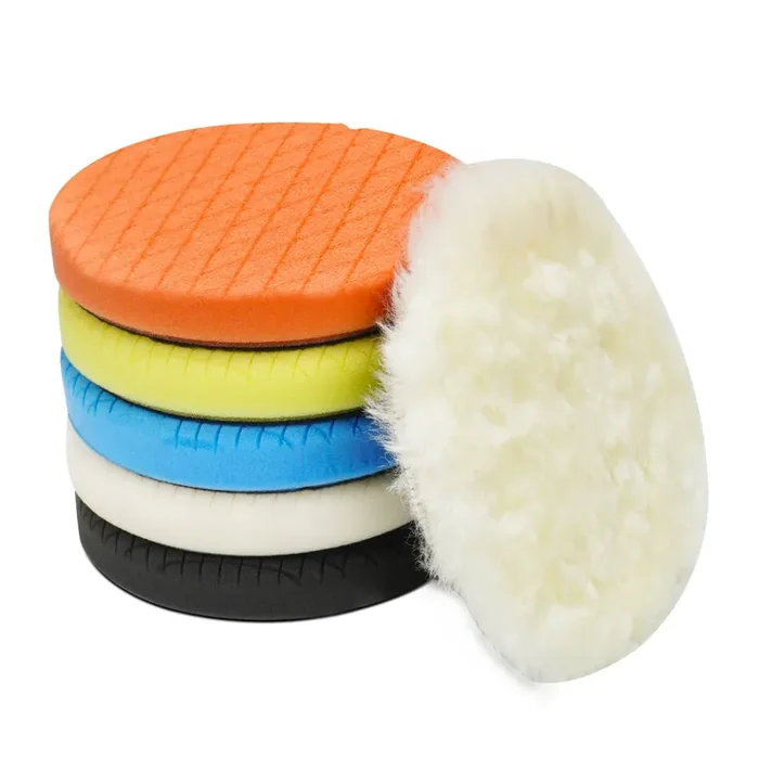 Autolock 6‘‘ Buffing Polishing Pads, 6Pcs 6.5Inch 165Mm Face For 6 Inch Backing Plate Compound Buffing Sponge And Woolen Pads Cu