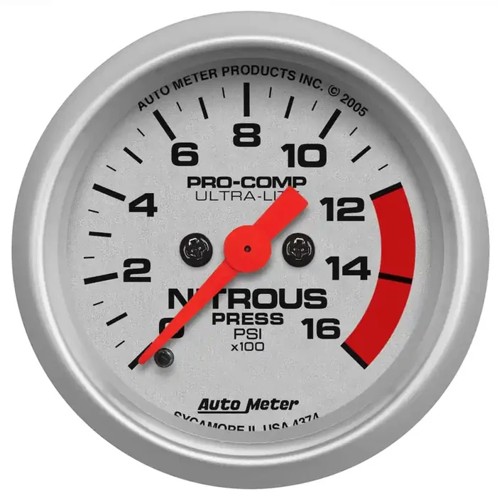 Autometer Ultra-Lite Series 2 1/16″ 0-1600 PSI Nitrous Pressure