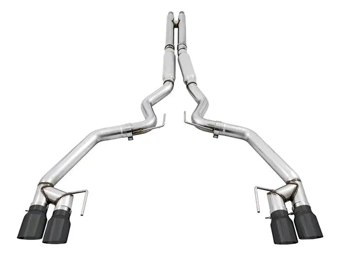 AWE 3020-43070 2015-2017 Mustang Track Edition Catback Quad Outlet (Diamond Black Tips -MPC Valance)